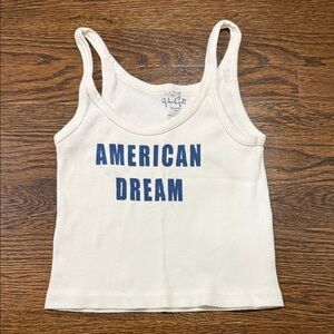 Brandy Melville/ John Galt White Tank Top with American Dream OS